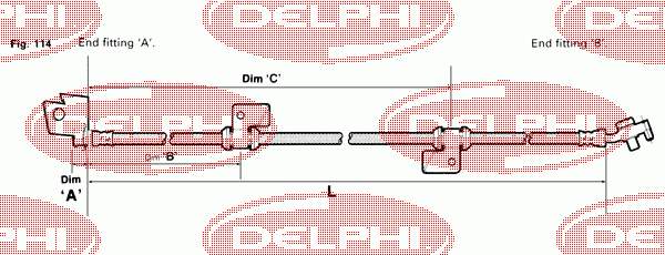 LH5993 Delphi tubo flexible de frenos delantero derecho