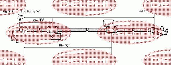 Tubo flexible de frenos delantero izquierdo LH5994 Delphi
