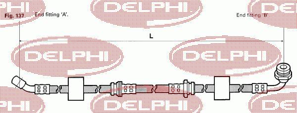 LH0110 Delphi latiguillos de freno delantero izquierdo