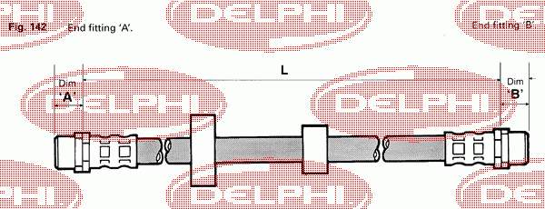 LH6071 Delphi latiguillo de freno trasero
