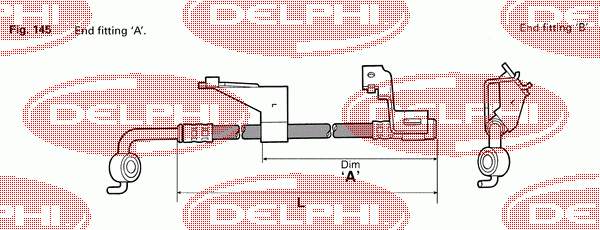 LH0244 Delphi latiguillos de freno delantero derecho