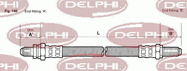 LH0247 Delphi tubo flexible de frenos trasero