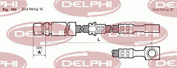 LH6073 Delphi latiguillo de freno trasero