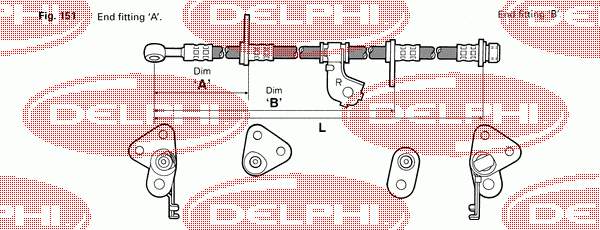 LH0290 Delphi latiguillos de freno delantero derecho