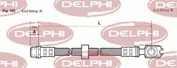LH0412 Delphi latiguillo de freno trasero
