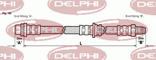 LH0461 Delphi latiguillo de freno trasero