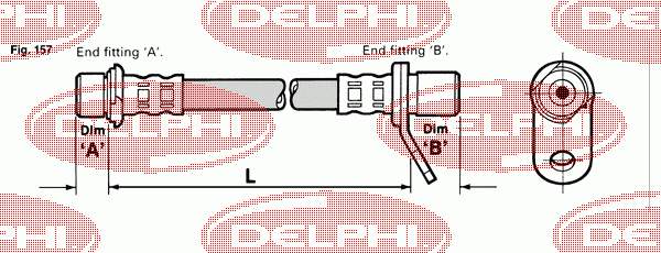 LH0478 Delphi latiguillos de freno delantero izquierdo