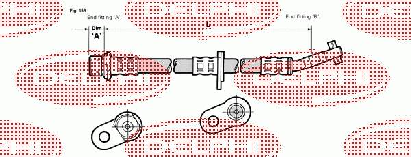 LH6091 Delphi latiguillos de freno delantero derecho