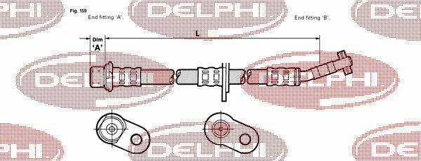 LH0480 Delphi tubo flexible de frenos delantero derecho