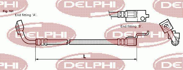 Tubo flexible de frenos delantero izquierdo LH0421 Delphi