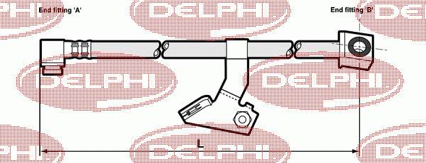 LH6014 Delphi latiguillos de freno delantero derecho