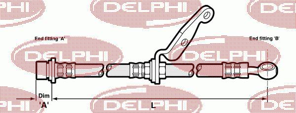 LH6032 Delphi tubo flexible de frenos delantero izquierdo