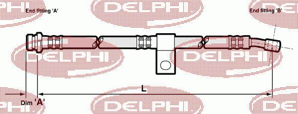 LH6051 Delphi tubo flexible de frenos delantero derecho