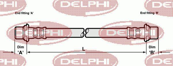 LH6089 Delphi latiguillo de freno trasero