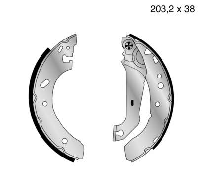 MG 640 Metzger zapatas de frenos de tambor traseras