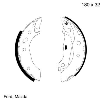 MG642 Metzger zapatas de frenos de tambor traseras