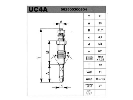 062500300304 Magneti Marelli bujía de incandescencia