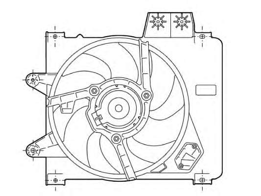 Difusor de radiador, aire acondicionado, completo con motor y rodete 7740875 Fiat/Alfa/Lancia