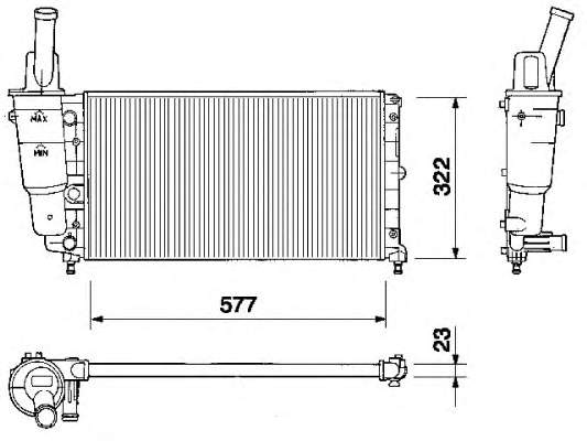 Radiador refrigeración del motor RA0360060 Jdeus