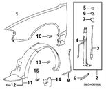 Guardabarros interior derecho, aleta delantera Hyundai Accent 1