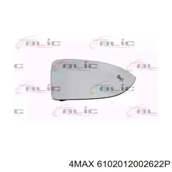 6102-01-2002622P 4max cristal de espejo retrovisor exterior derecho