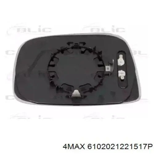 6102021221517P 4max cristal de espejo retrovisor exterior derecho