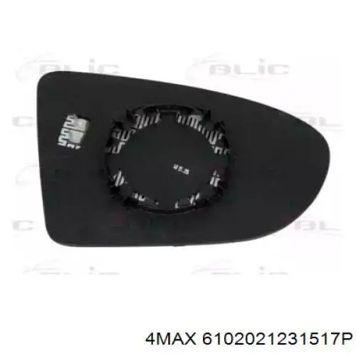 6102021231517P 4max cristal de espejo retrovisor exterior izquierdo