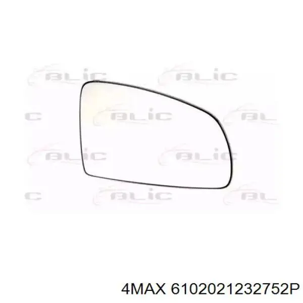 6102021232752P 4max cristal de espejo retrovisor exterior derecho