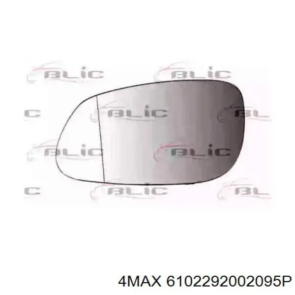 6102292002095P 4max cristal de espejo retrovisor exterior izquierdo