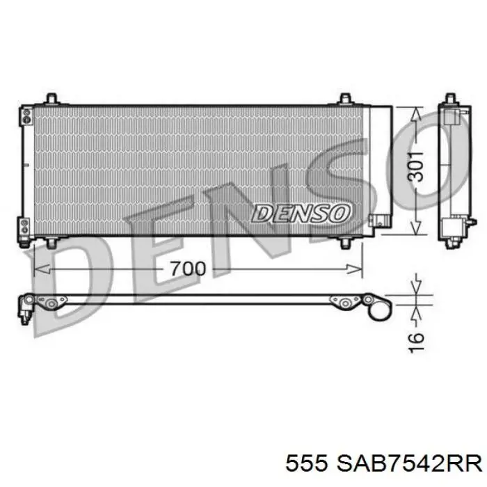 SAB-7542RR 555 silentblock de brazo de suspensión delantero superior