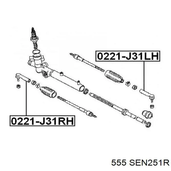 SE-N251R 555 rótula barra de acoplamiento exterior