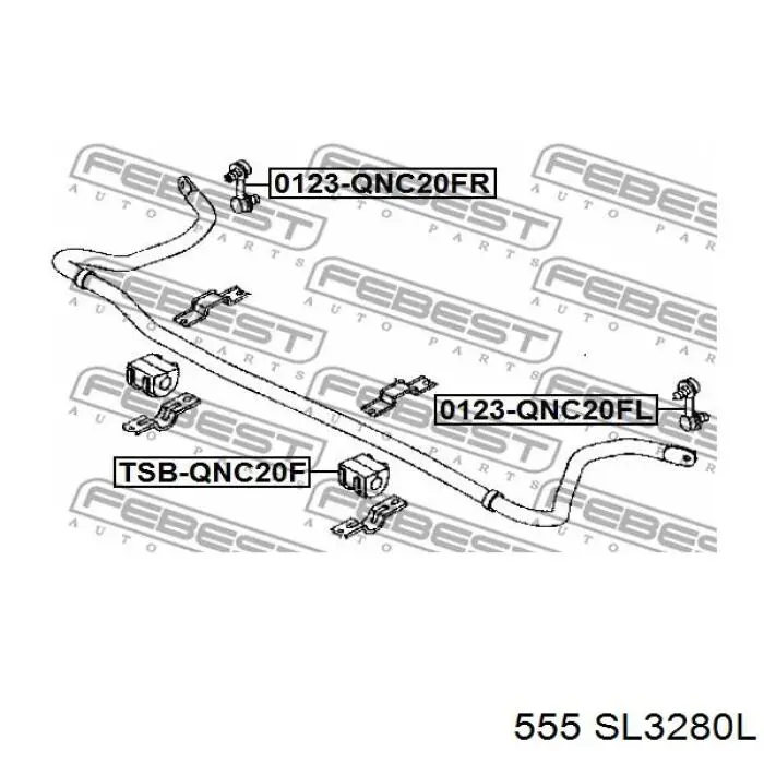 SL-3280L 555 barra estabilizadora delantera izquierda