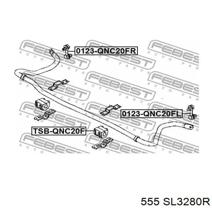 SL-3280R 555 barra estabilizadora delantera derecha