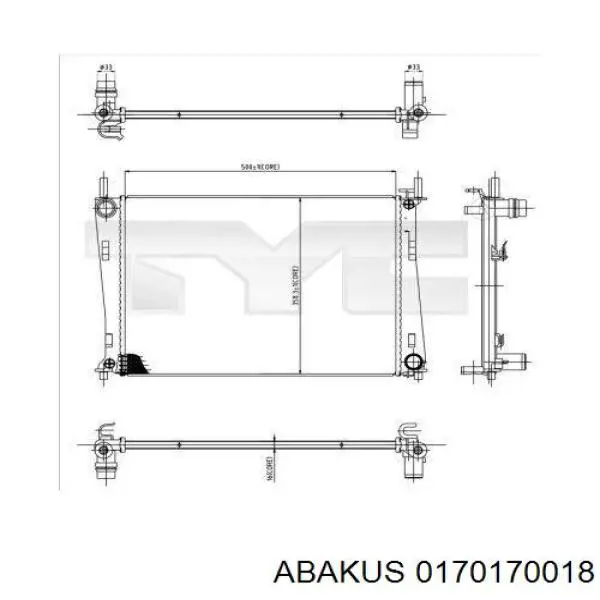 C20115200 China radiador refrigeración del motor