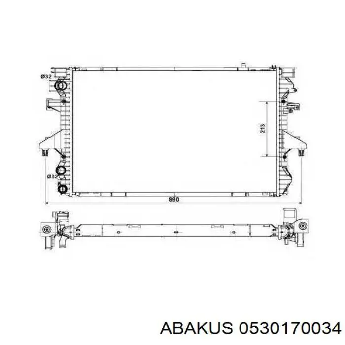 9568081K Polcar radiador refrigeración del motor