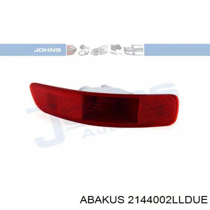 2144002LLDUE Abakus reflector, parachoques trasero, izquierdo