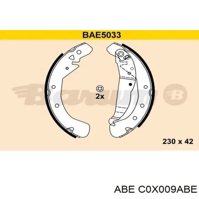 Zapatas de freno traseras ABE C0X009ABE
