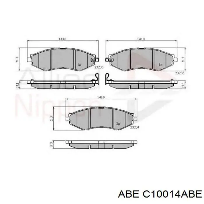 Comprar C10014ABE ABE Pastillas delanteras de freno