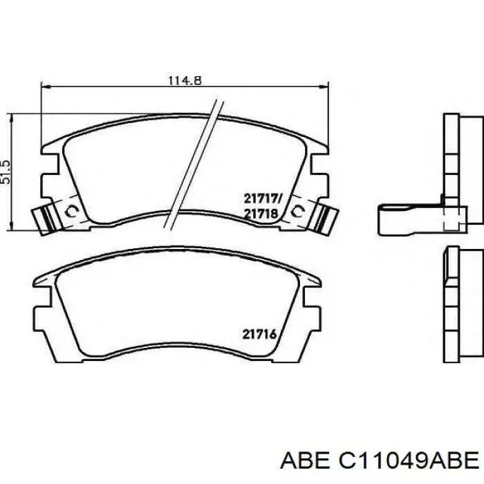 C11049ABE ABE pastillas de freno delanteras