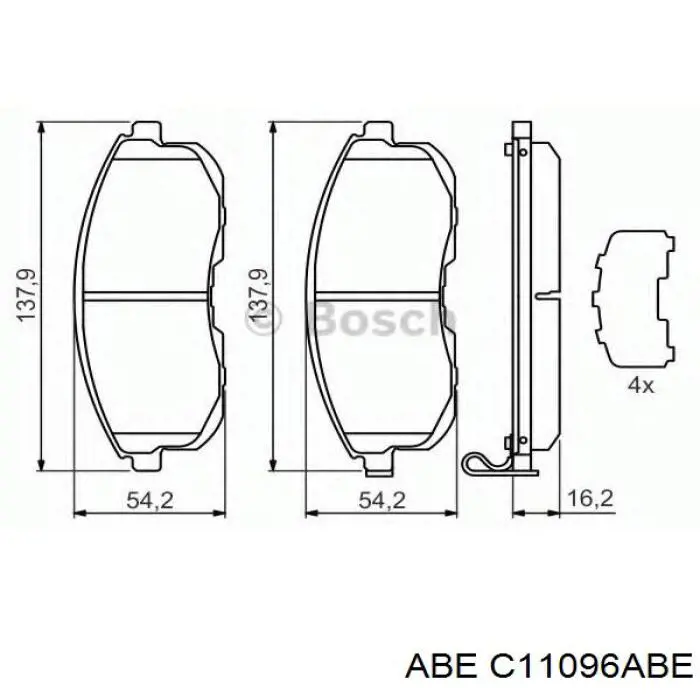 Comprar C11096ABE ABE Pastillas delanteras de freno