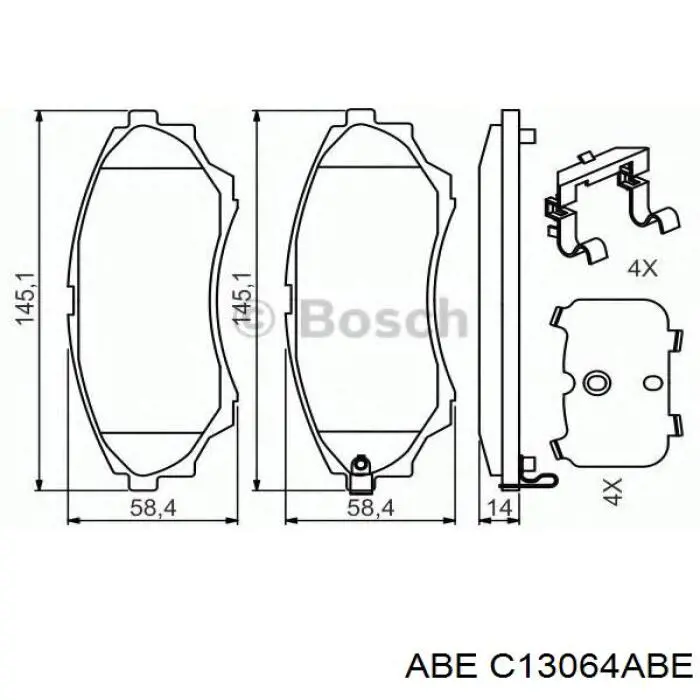 Comprar C13064ABE ABE Pastillas delanteras de freno