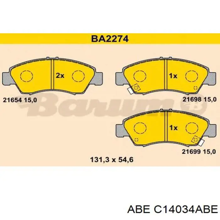 Comprar C14034ABE ABE Pastillas delanteras de freno