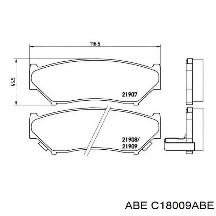 C18009ABE ABE pastillas de freno delanteras