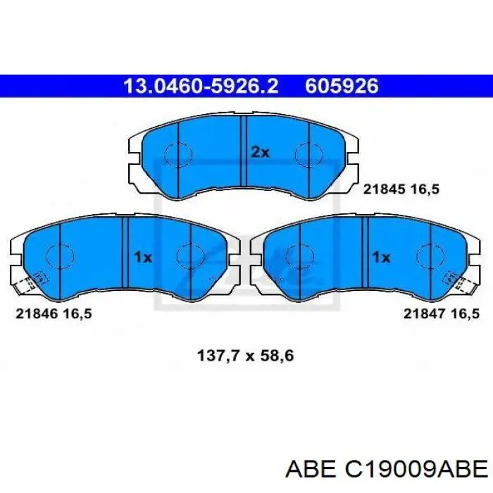 C19009ABE ABE pastillas de freno delanteras