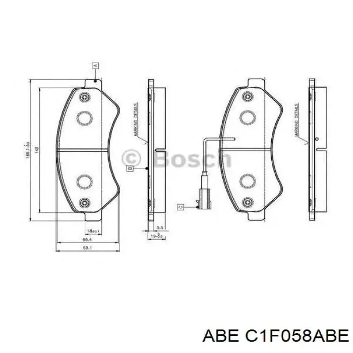 Comprar C1F058ABE ABE Pastillas delanteras de freno
