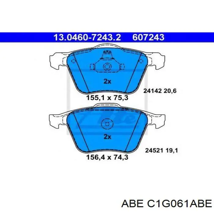 C1G061ABE ABE pastillas de freno delanteras