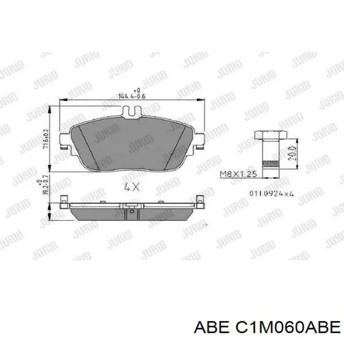 C1M060ABE ABE pastillas de freno delanteras