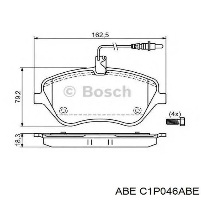 C1P046ABE ABE pastillas de freno delanteras