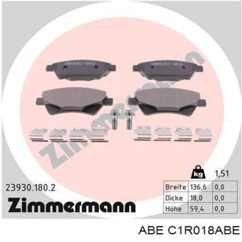 C1R018ABE ABE pastillas de freno delanteras