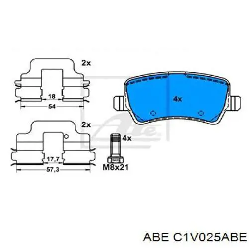 C1V025ABE ABE pastillas de freno delanteras